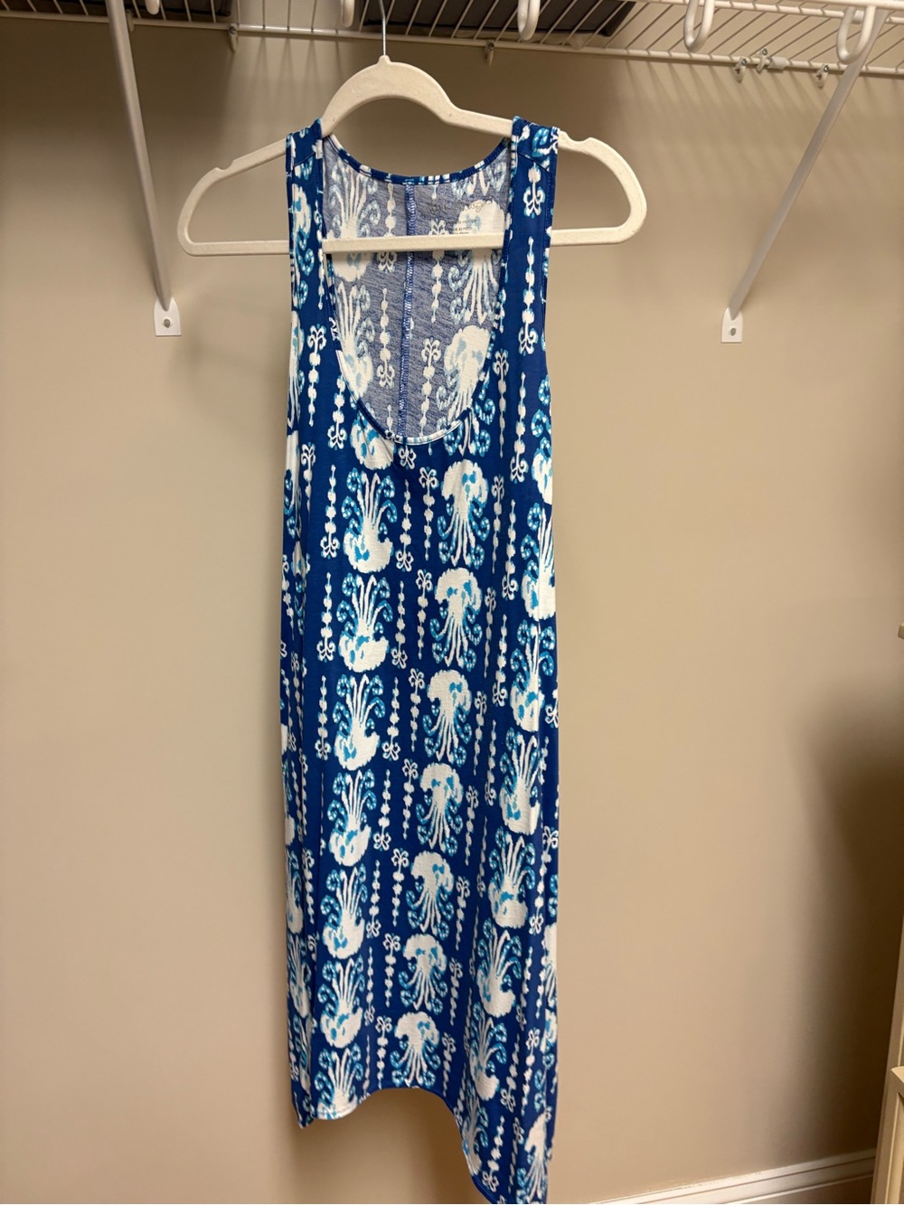 Lilly Pulitzer Blue and White Printed Tank Dress